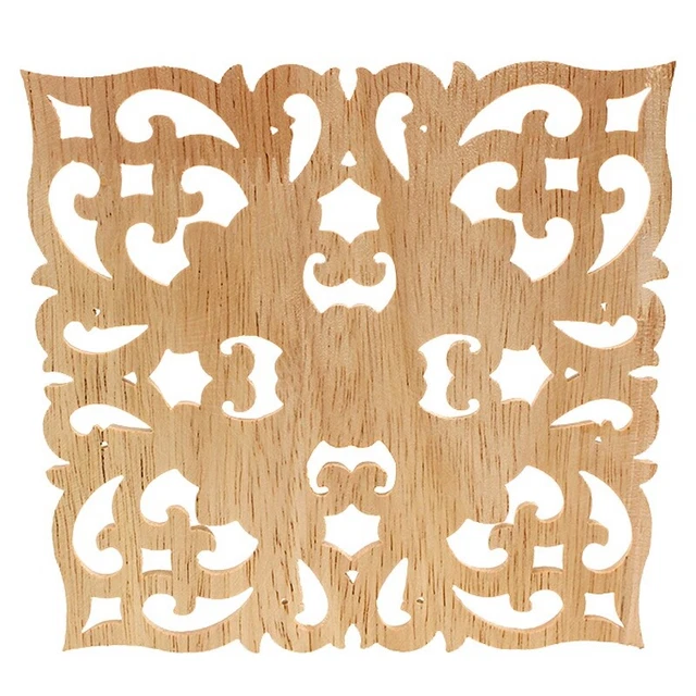 Aplique de calcomanía de madera estilo europeo accesorios de talla de madera real y h