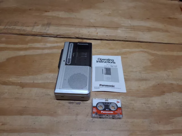 Panasonic RN 107 Microcassette Recorder  Vintage Dictaphone **Parts or Repair**