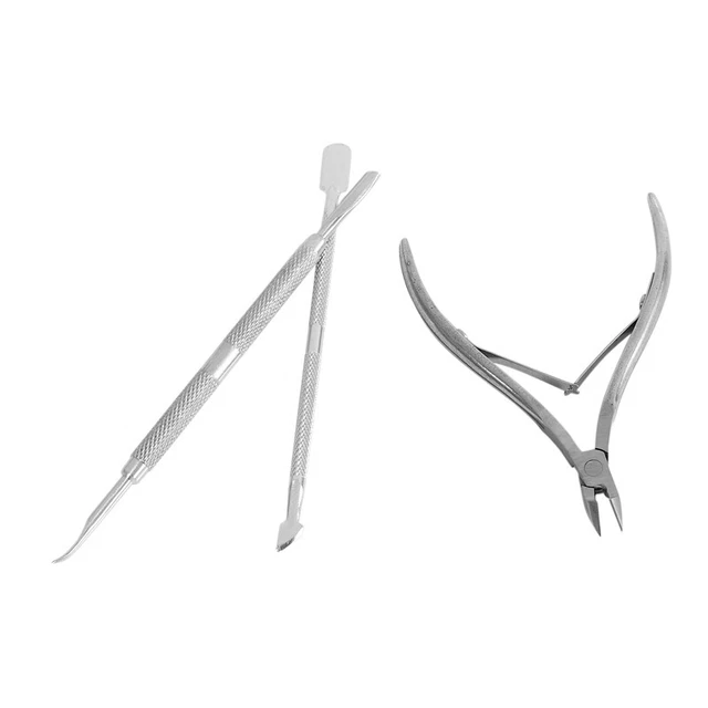 Nail Cuticle Nipper with Trimmers Pusher Pack of 3 Manicure Scraper Tool H6E5 3