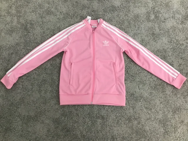 adidas Originals Girls' Pink Trefoil Superstar Track Top Junior Age 9-10 Years
