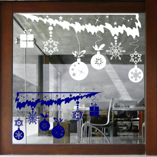 CHRISTMAS WALL STICKERS CHRISTMAS Window Stickers XMAS BAUBLES DECALS  N102