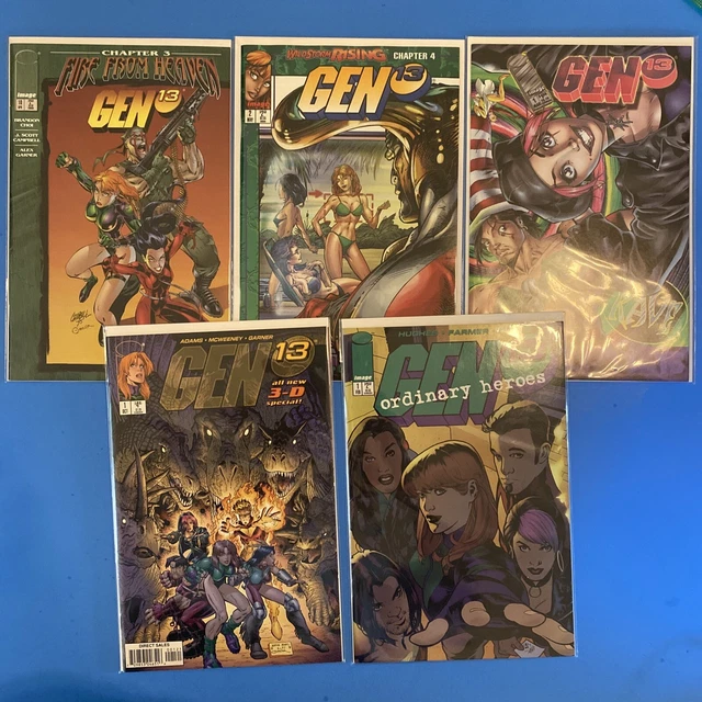 Gen 13 Lot of 5: 3-D Special, Ordinary Heros, Rave Image comics VF/NM