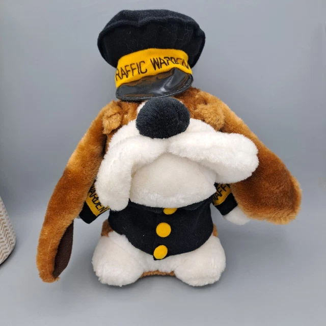 TRAFFIC WARDEN BLOOD Hound Dog Soft Toy Plush Grove International Retro