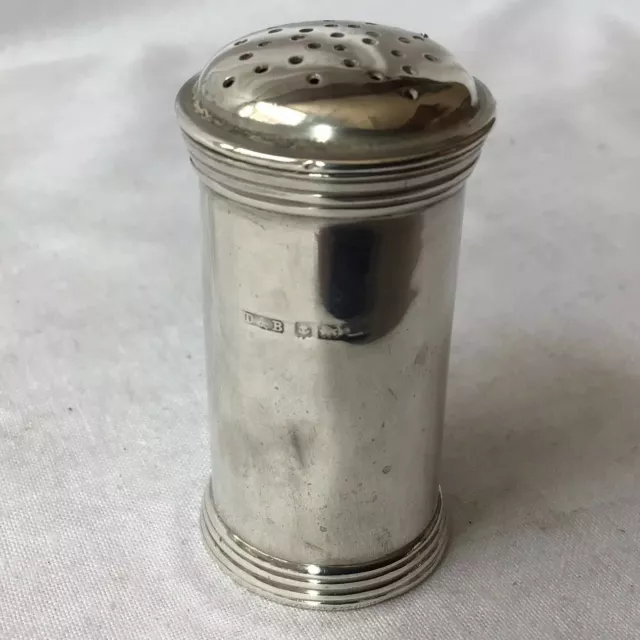 1926 Docker & Burn Ltd Solid Silver Cylindrical Pepper Shaker Pot Pepperette 2