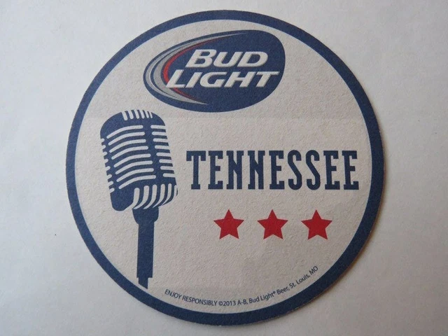 Beer Bar COASTER ~ Anheuser-Busch Brewery BUDWEISER Bud ~ TENNESSEE Music Scene
