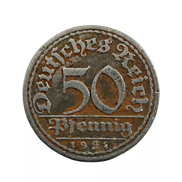 50 Pfennig 1921 Deutsches Reich Sich regen bringt Segen Umlaufmünze Prägung A