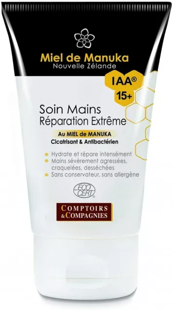 Creme Soin Mains Reparation Extreme Bio Miel De Manuka IAA15+ Haute Qualite