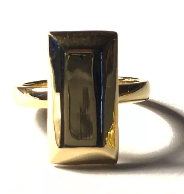 14kt Gelbgold über Sterling Barren Ring Gr.7