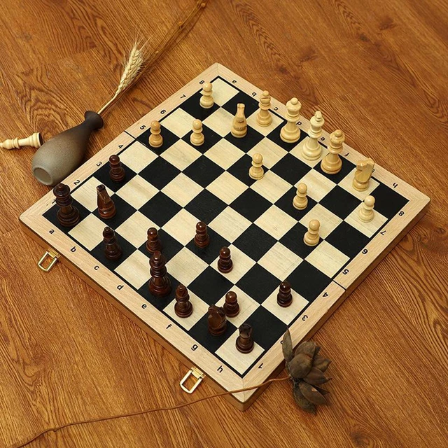 Professional 18x18" XL Large Handcrafted Wooden Carved Chess Set Wood Board