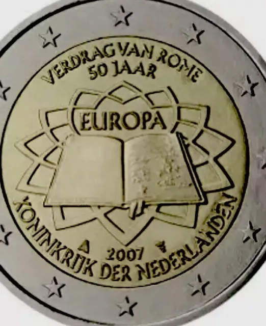 Netherlands 🇳🇱Coin 2€ Euro 2007 Commemorative Rome Treaty TOR TdR UNC From Rol
