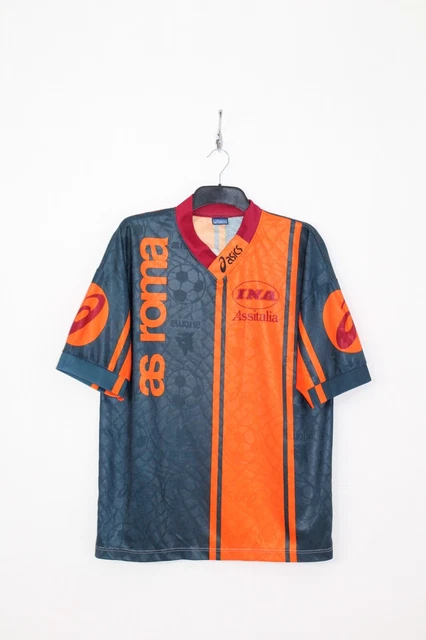 1995-96 asics AS Roma home S/S Shirt】
