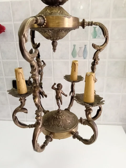 Lampadario In Ottone  Vintage