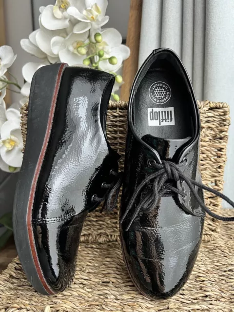 FITFLOP LADIES SIZE UK 5 EU 38 Black Patent Lace Up Shoes Comfortable Trainers 38.00 PicClick UK