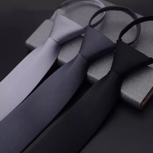mens pretied ties Men's Business Lazy Zip Necktie Wedding Party Formal Slim Zip