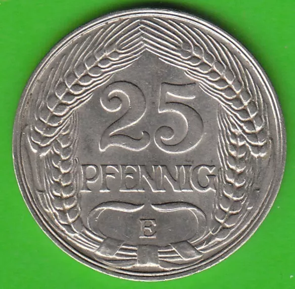 Münze Pfennig Kaiserreich 25 Pfennig 1910 E in vz-st Muldenhütten nswleipzig