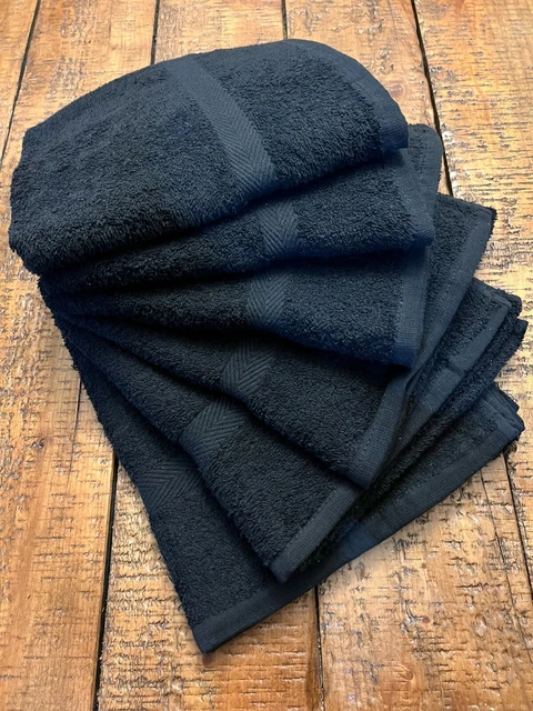 Ideal Towels Premium Black Highly Absorbent 22 x 44 Inches Bath Towels 6 Packs