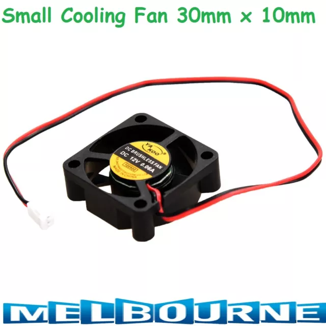 30mm x 10mm 12V Brushless Cooling Fan Reprap Prusa Mendel / Rostock / 3D Printer