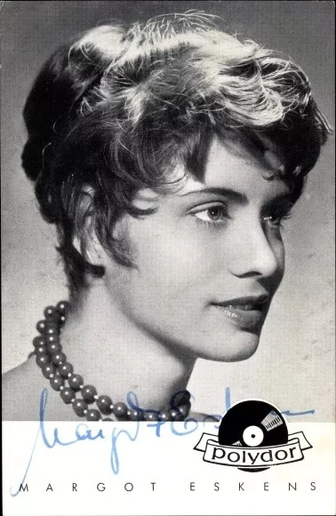 Ak Sängerin Margot Eskens, Portrait, Polydor Schallplatten, Autogramm - 3921956