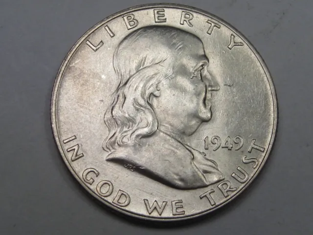 AU/UNC 1949-D Silver Franklin Half Dollar. #17