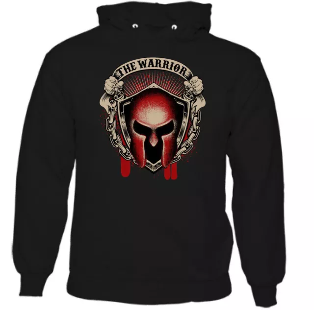 The Warrior Mens Spartan Roman Gym Hoodie Training Top MMA UFC Bodybuilding