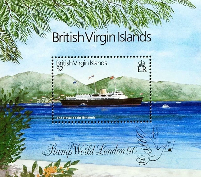 BRIT.VIRGIN IS. =LONDON'80 STAMP SHOW /Royal SHIP S/s SC#657 MNH