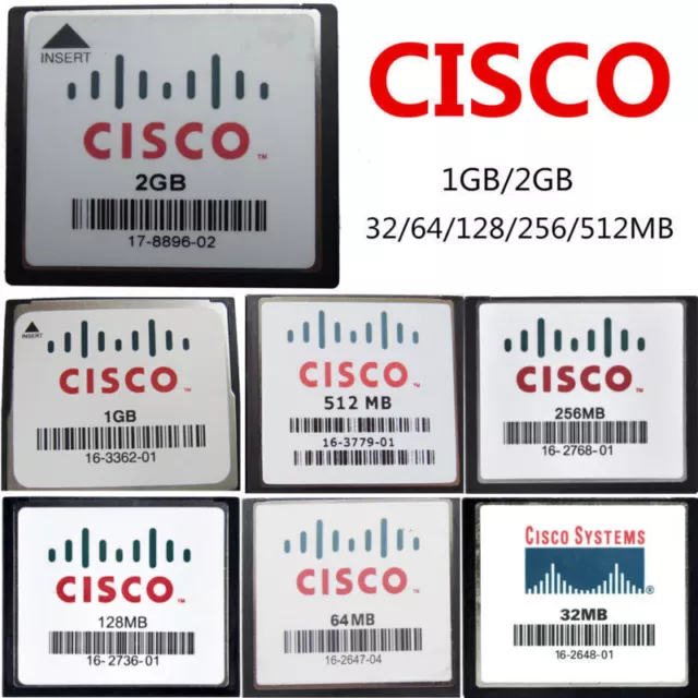 Tarjeta de memoria CISCO 32MB 64MB 128MB 256MB 512MB 1GB 2GB CF CompactFlash genuina