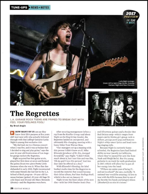 The Regrettes Lydia Night onstage w/ Fender Duo-Sonic guitar 2017 article print