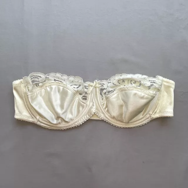 Vintage JCPenney Bra Size 36B Tan/Beige Unlined Sheer Cups Floral Lace  Underwire