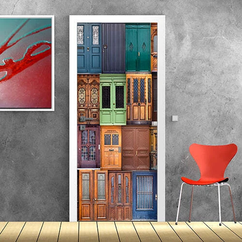 Decorazione adesiva Porta-mania sticker lavabile pvc varie misure