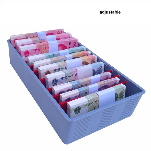 Money Counter Case Cash Tray Drawer Register Insert Tray Money Bills Storage Box