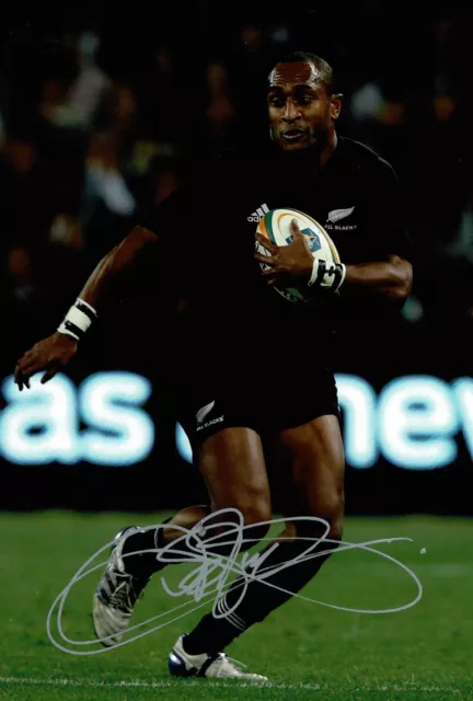 Joe Rokocoko Signed 12X8 Photo ALL BLACKS NEW ZEALAND AFTAL COA (2252)