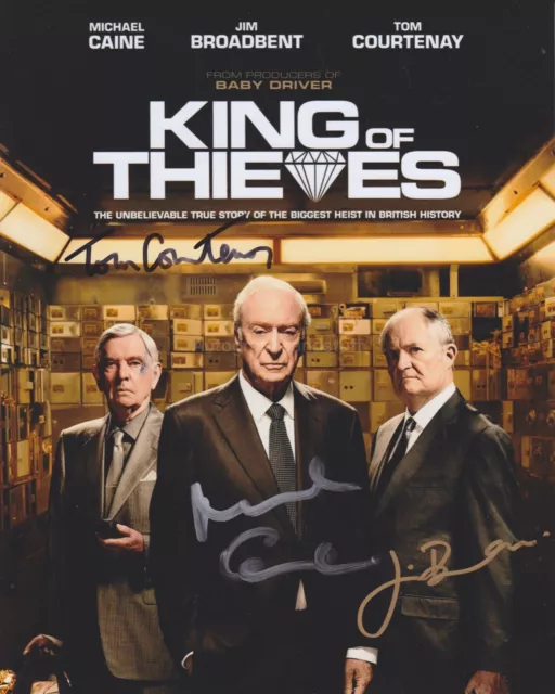 Michael Caine, Tom Courtenay & Jim Broadbent HAND SIGNED 8x10 Photo Autograph