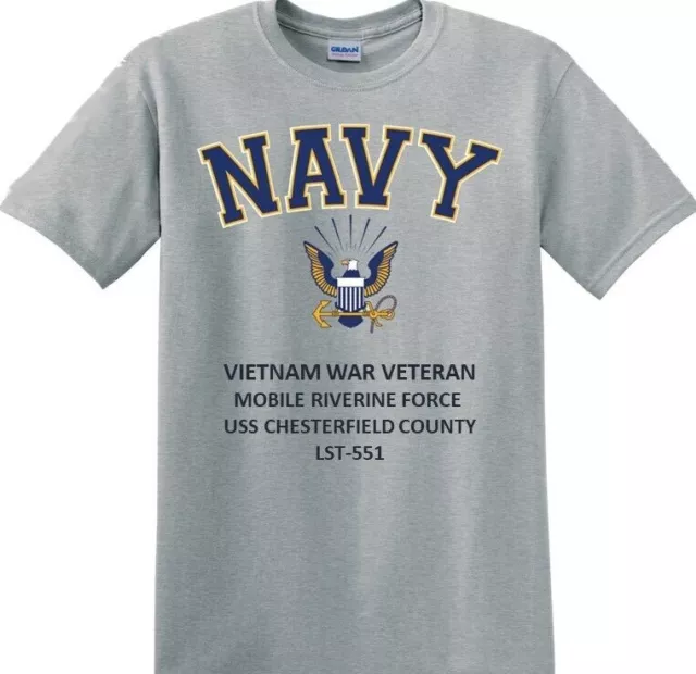 Uss Chesterfield Cnty Lst-551*Vietnam Mrf*Navy Eagle*T-Shirt.officially Licensed