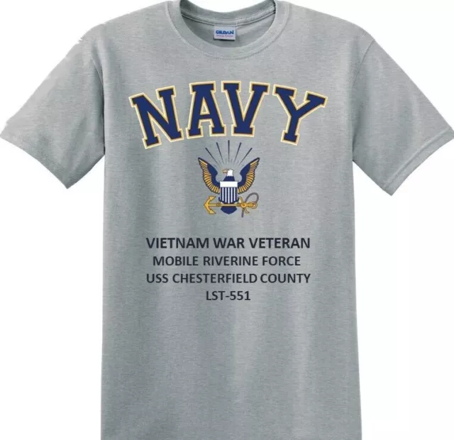 Uss Garrett County Lst-786*Vietnam Mrf*Navy Eagle*T-Shirt.officially Licensed 3