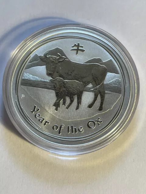 2009 Perth Mint Lunar S2 Year Ox  .999 Fine Silver Coin 1 oz INC Capsule 2