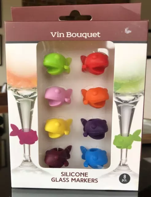 Fish Silicone Glass Markers Vin Bouquet from Spain NIB