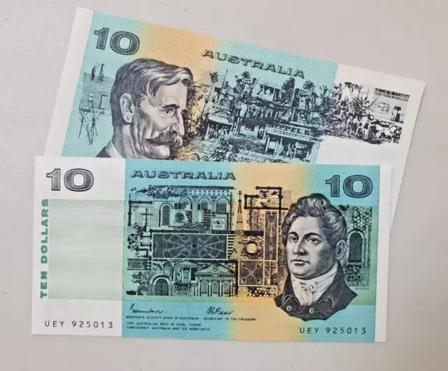 1985 $10 JOHNSTON / FRASER  AUSTRALIA BANKNOTES Uncirculated Mint Condition