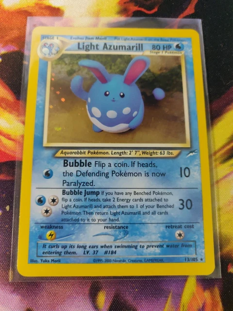 [8-1] Pokemon TCG Card 13/105 Light Azumarill - Neo Destiny Holo Rare LP/NM