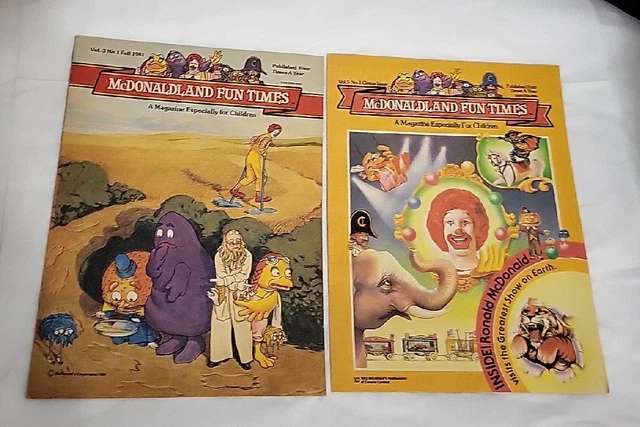 Lot of 2 McDonald's McDonaldland Fun Times Magazine 1981 1983
