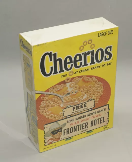 1957 Cheerios The Lone Ranger Empty Cereal Box Frontier Hotel Offer