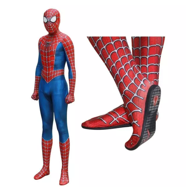 Costume Spiderman cosplay professionale suole in gomma vestito adulti animazione