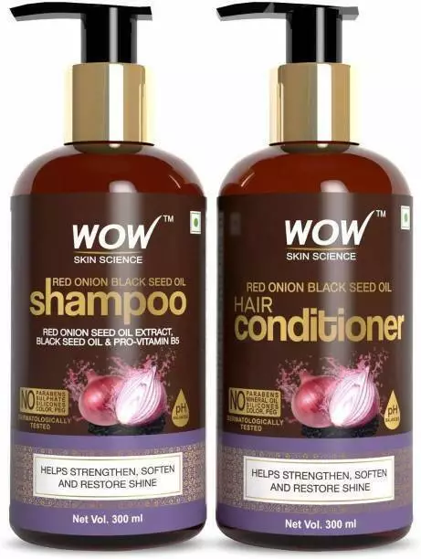 WOW SKIN SCIENCE Aceite de semilla negra de cebolla roja champú +...