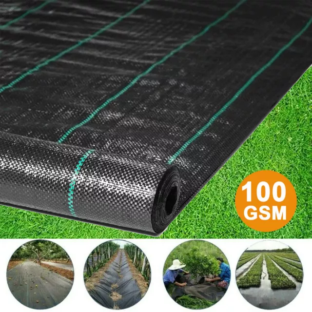 Weed Control Fabric Membrane Garden Ground Cover Landscape 100gsm Mulch Underlay