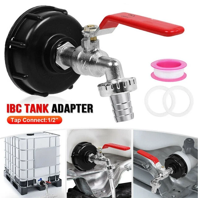 TAP ADAPTER VALVE Garden Drain Adapter Hose IBC Plastic + Alloy Tote