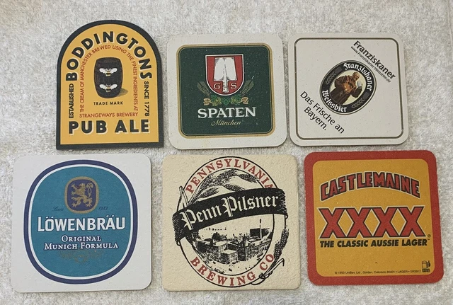 6 Older Import Foreign Beer Coasters 1 From Pennsylvania