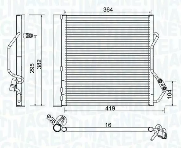 Condensatore Radiatore Aria Condizionata Per Smart City-Coupe 99-04