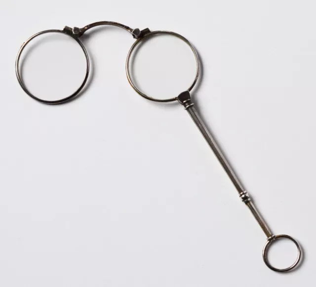 Lordnon Lorgnette Occhiali con Stile Occhiali Pieghevoli 800 Argento del 1880/1900 Intatti