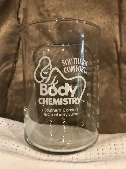 Southern Comfort & Cranberry body chemistry Juice Beaker Glass rare collectible