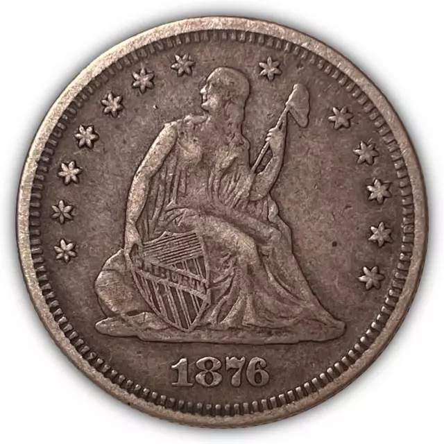 1876 Seated Liberty Quarter Choice Extremely Fine XF+ Coin #6969