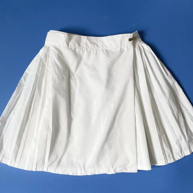 Tennis Skirt Vintage White Pleated Wrap Around Mini Size 10